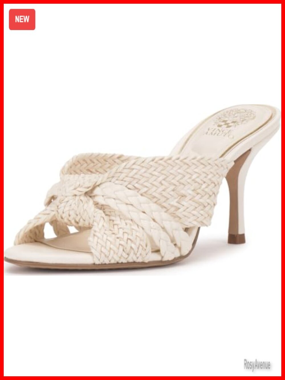 Faux Leather Knotted High Heel Mule Sandals Slide Stiletto Open Toe Slip On